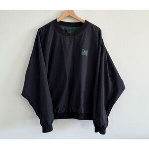 True Blue Golf Pullover Windbreaker Mens Large Reversible Green Black Shirt